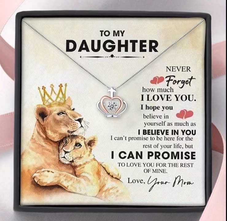 To My Daughter Necklace from Mom Sentimental Jewellery Gift Heartfelt Message