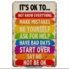 🎇 Retro "It's OK To..." Tin Sign Vintage Style Inspirational 8x12 Metal Wall