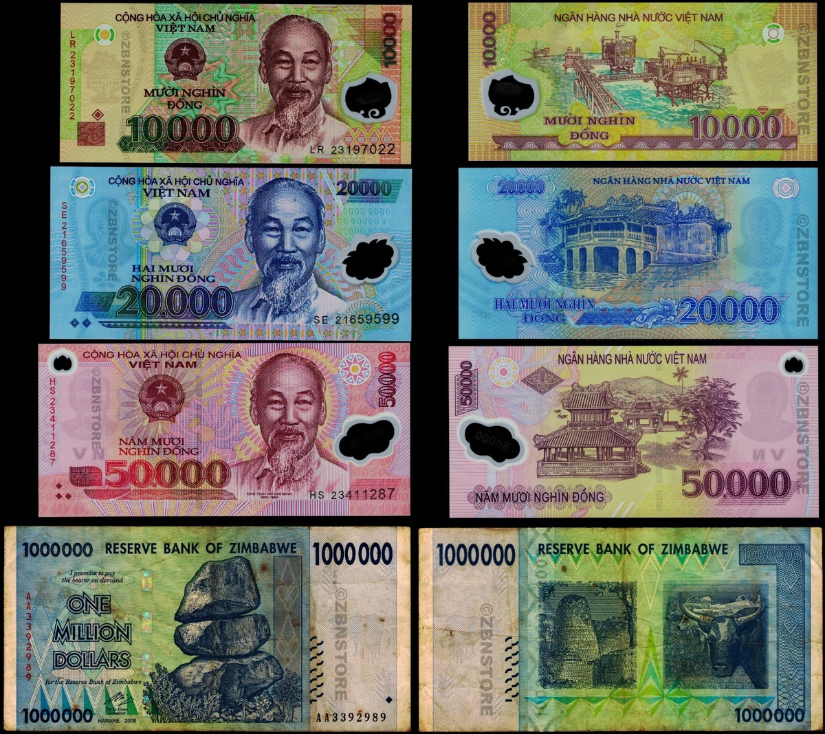 Circulated 50,000 ₫ Denomination Vietnamese Paper Money for sale