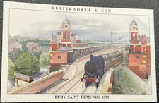 Butterworth Tea Card,SUFFOLK STEAM RAILWAYS,#1, BURY SAINT EDMUNDS 1870