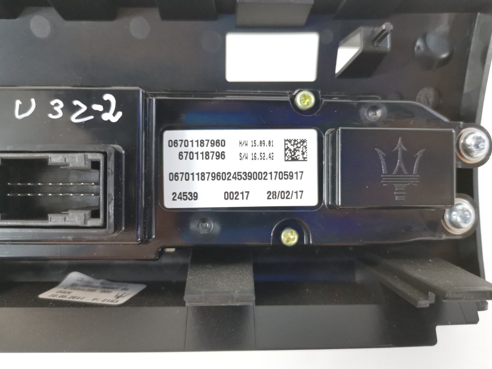 Maserati Ghibli 2018 M156E AWD 3.0 L AC Heat Climate Control Module 6701187960