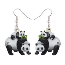 Acrylic Mother's Day Panda Earrings Drop Dangle Novelty Women Girls Jewelry