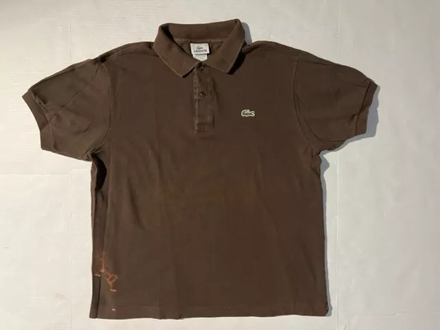 beskæftigelse Disciplinære Hensigt LACOSTE Mens Polo Shirt Chocolate Brown Pique Cotton sz M 5 | eBay