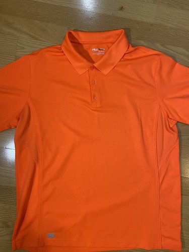 orange FILA golf shirt, XL 100% polyester. - Picture 7 of 8