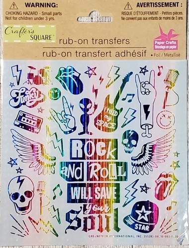 Rainbow Foil Rub-On Transfers 4 Designs 6"x6" Crafters Square Pride Girl Power - Picture 3 of 17