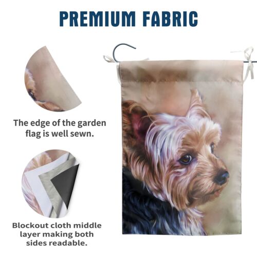 Yorkie Dog Garden Flag Welcome - Dogs House Flags Yorkshire Flags Double Side... - Picture 3 of 7