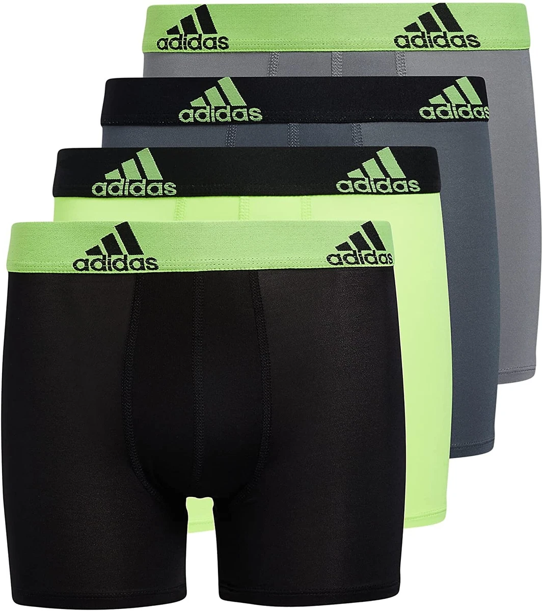 Adidas Kids L105319 Performance Boxer Briefs Underwear 4-Pack