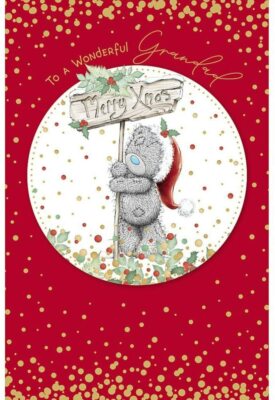 Opa Tatty Teddy hält Schild Design Weihnachtskarte