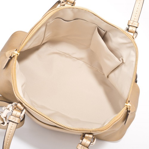 Coach Peyton Leather Cora Satchel Handbag 25671 Silver Gold image 8