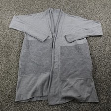 Lululemon Cardigan Womens 4 Gray Merino Wool Sit In Lotus Wrap II Sweater Jacket
