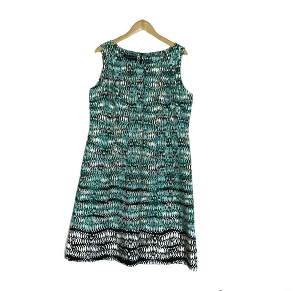 Jones New York Dress Size US 16 Multicoloured Abstract Print Sleeveless A-Line