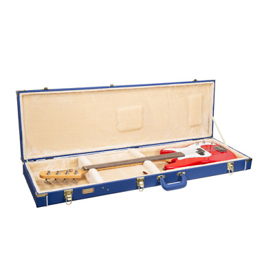 Crossrock Wooden Case for Fender Precision & Jazz Bass Guitars-Security Lock