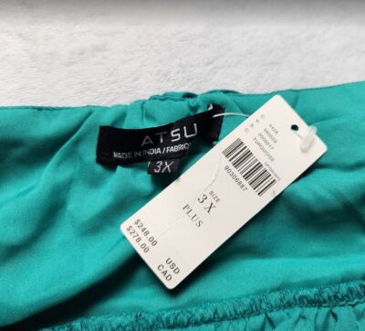 New women's Plus 3X Anthropologie x Atsu Sally bow midi dress Turquoise  Green | eBay