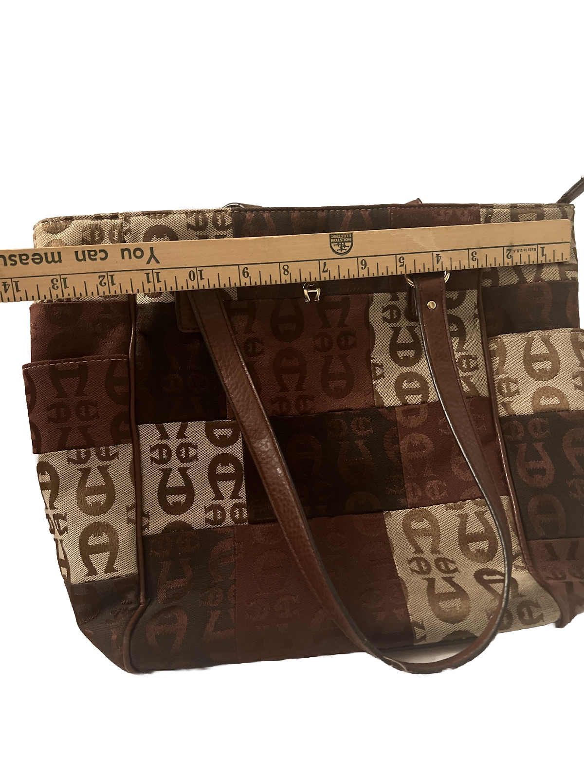 vintage Etienne Aigner EA patchwork monogram hand… - image 4