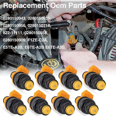 Set 8 of Flow Bosch Matched Fuel 280150943 Injectors for Ford 5  