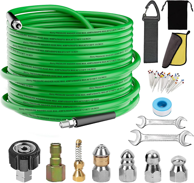 #ad Sewer Jetter Kit for Pressure WasherWater Jet Drain Cleaning Hose with Corner R $59.99