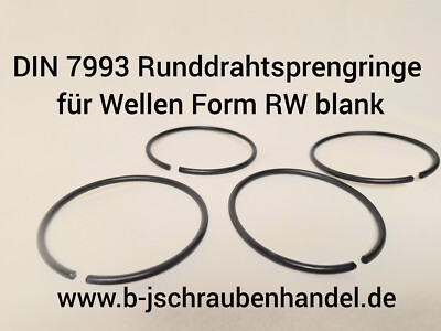 DIN 7993 Runddraht Sprengringe für Wellen  Stahl blank RW14 RW18 RW20 - RW 100