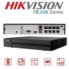 HIKVISION HILOOK NVR 8 CH CCTV IP POE 4K RECORDER 8MP HDMI NETZWERK HDD 2TB 4TB