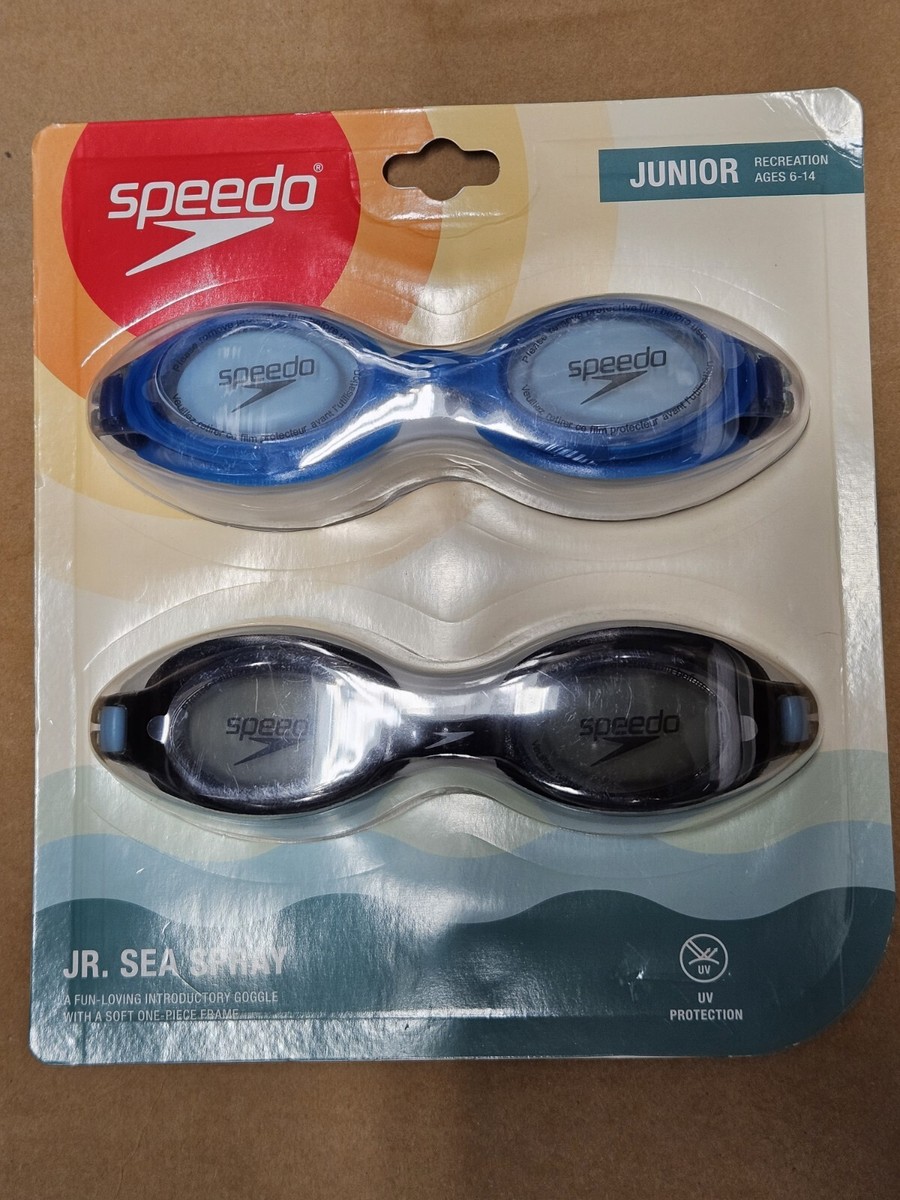 Speedo Pack Jr Sea Spray goggles Recreation ages 6-14 Black Blue