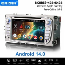 64GB Android 14 DAB+ Autoradio Navi DVD CarPlay Ford Mondeo Focus C/S-Max Galaxy