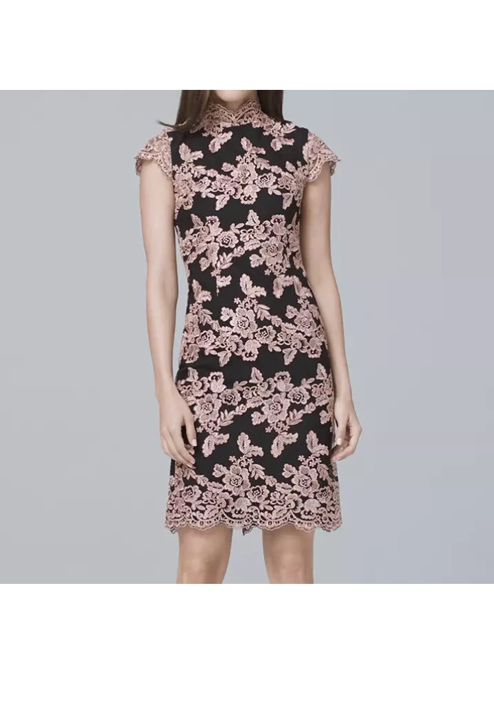knee length dresses for ladies Laundry By Shelli Segal Purple and White Resort Dress  Deja Vu Consignment