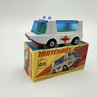 Matchbox 1971 MB46B White STRETCHA FETCHA Ambulance RED BASE New In Box Lesney