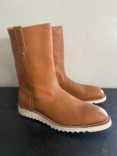 VNTG🔥 HH WEST Double H Pull On Boots 11 D Two Tone Brown Leather Made in USA