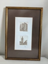 Mons Cathedral Artists Proof Etching Print Framed by Didier Grenier