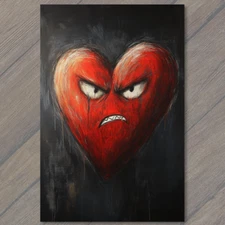 Art Print  Angry Red Heart Expressing Intense Emotion Love Vibrant Rage Fun 2/8