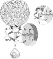 TISLYCO Silver crystal Sconces Wall Decor, Modern Light 03- silver 
