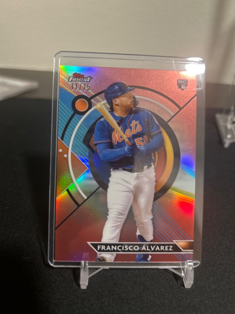 topps finest francisco alvarez rose gold refractor base ball