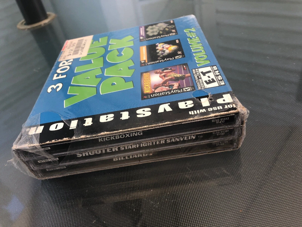 Sony Playstation Ps1 Value Pack 2 3 Games Kickboxing Billiards