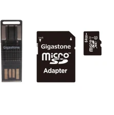 PE Gigastone® Prime Series microSD™ Card 4-in-1 Kit (64 GB)