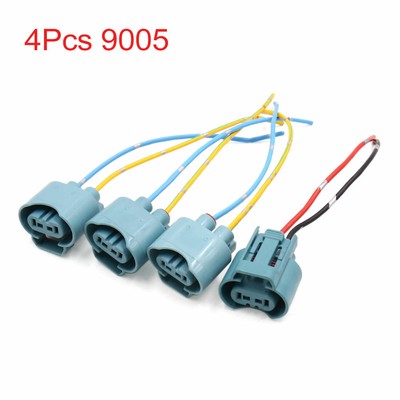 4Pcs 9005 Fog Light Lamp Bulb Socket Wiring Harness Connector Holder