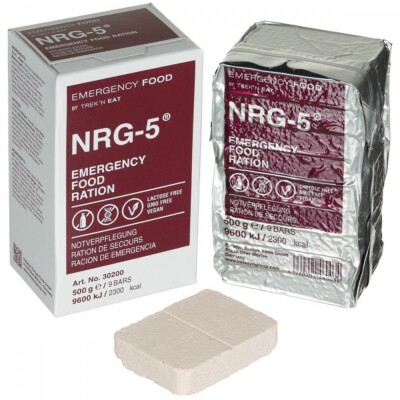 Notverpflegung NRG-5 1 Packung 500 g (9 Riegel) Survival Food MFH NEU 