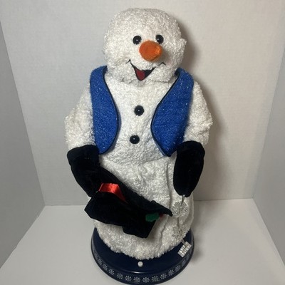 VTG Gemmy Holiday Snow Miser Snowflake Spinning Singing Snowman AS