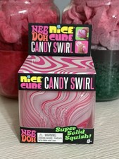 New Sealed Schylling NeeDoh Nice Cube Candy Swirl Authentic Pink/White