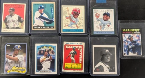 Topps/Fleer Ken Griffey Jr. Mariners & Reds MLB Mini Tobacco Card Lot (9 Cards)