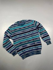 Missoni Sport Jumper Knit Sweater Multicolor Stripped Made in Italy Men Size 50