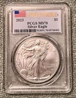 2023 SILVER EAGLE COIN PCGS MS70 FIRST STRIKE .999 SILVER