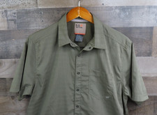 5.11 Tactical Shirt Mens Medium Green Ripstop Tactical Short Sleeve Button Front