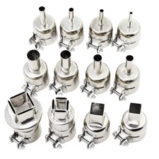 12pcs Heat Gun Nozzle Kit 320mm Hot Air Gun Tips Heat Resisting Nozzles Tool For