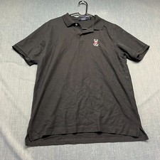 Psycho Bunny Men's Polo Shirt Size L 7 Black Short Sleeve Red Mask Pima Cotton