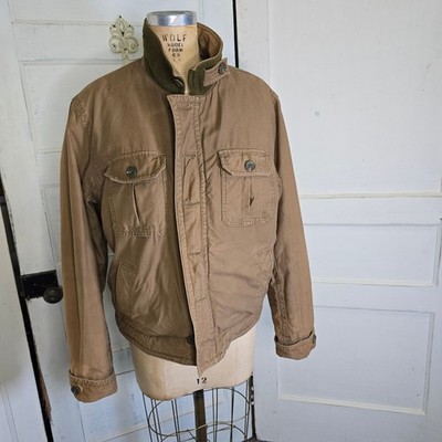 Fat Face canvas faux fur lined mens utility jacket coat M