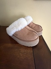 UGG Disquette Platform Clog Slipper for Women, US Size 5/6- Chestnut