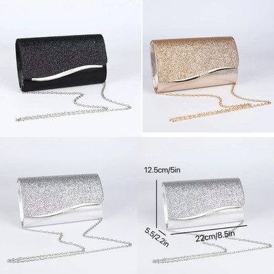 Elegante Damen Handtasche Glänzende Clutch mit Pailletten für Party & Hochzeit