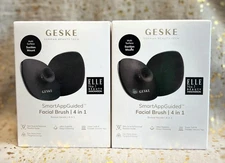 2x~GESKE~Facial Brush~SmartApp Guided~4 in 1 Facial Brush in Gray~NIB~Sealed~
