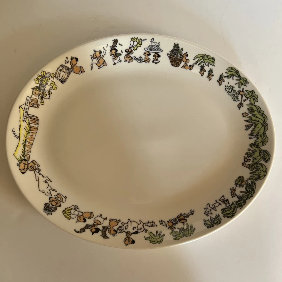 Vintage Trader Vic's Serving Platter Menehune 1971 Tiki Plate Homer Laughlin 13” - Image 2 of 4