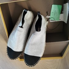 Prada Espadrilles Silber Kombi Sport Mat-Mix ...