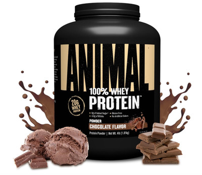 Animal 100% Whey Protein Powder, Chocolate, 4 lb   Low Sugar, BCAA Blend